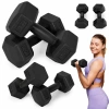 Hantle sześciokątne zestaw 2x2 kg ciężarki do ćwiczeń obciążniki fitness czarne MOVEPRO - zdjęcie