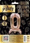 Balon foliowy stojący 0 rose gold 81cm - zdjęcie