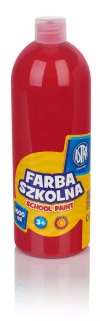 Farba szkolna 1000 ml, czerwona - zdjęcie