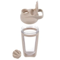 Shaker treningowy z kulką tritan beżowy szczelny 700 ml, zdjęcie 5
