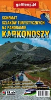 Szlaki turystyczne Karkonoszy. Mapa turystyczna + Panorama - zdjęcie