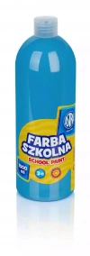 Farba szkolna 1000 ml, niebieska - zdjęcie