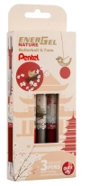 Zestaw piór kulkowych EnerGel Nature, light (3 sztuki) - zdjęcie