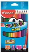 Kredki trójkątne Color'Peps Maxi, 12 kolorów - zdjęcie