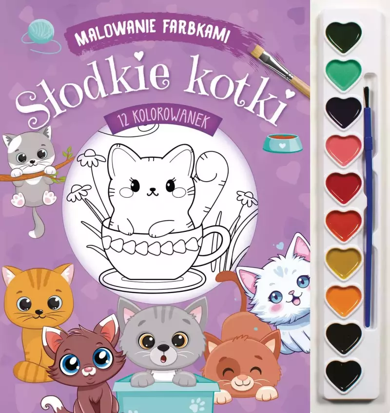 Malowanie farbkami. Słodkie kotki Malowanie farbkami. Słodkie kotki