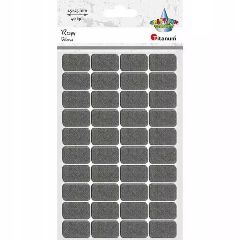 Rzepy samoprzylepne szare 15x25mm 40kpl Rzepy samoprzylepne szare 15x25mm 40kpl