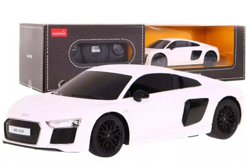 Audi R8 biały RASTAR model 1:24 Zdalnie sterowane auto + Pilot 2,4 GHz Audi R8 biały RASTAR model 1:24 Zdalnie sterowane auto + Pilot 2,4 GHz