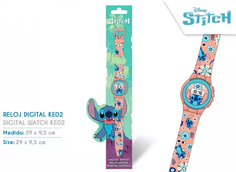 Zegarek cyfrowy KE02 ECO Stich (bez plastikowego opakowania) LAS4072 Kids Euroswan Zegarek cyfrowy KE02 ECO Stich (bez plastikowego opakowania) LAS4072 Kids Euroswan