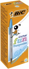 Paczka Długopis BIC Cristal Fun 1.6mm turkusowy 20szt. - zdjęcie