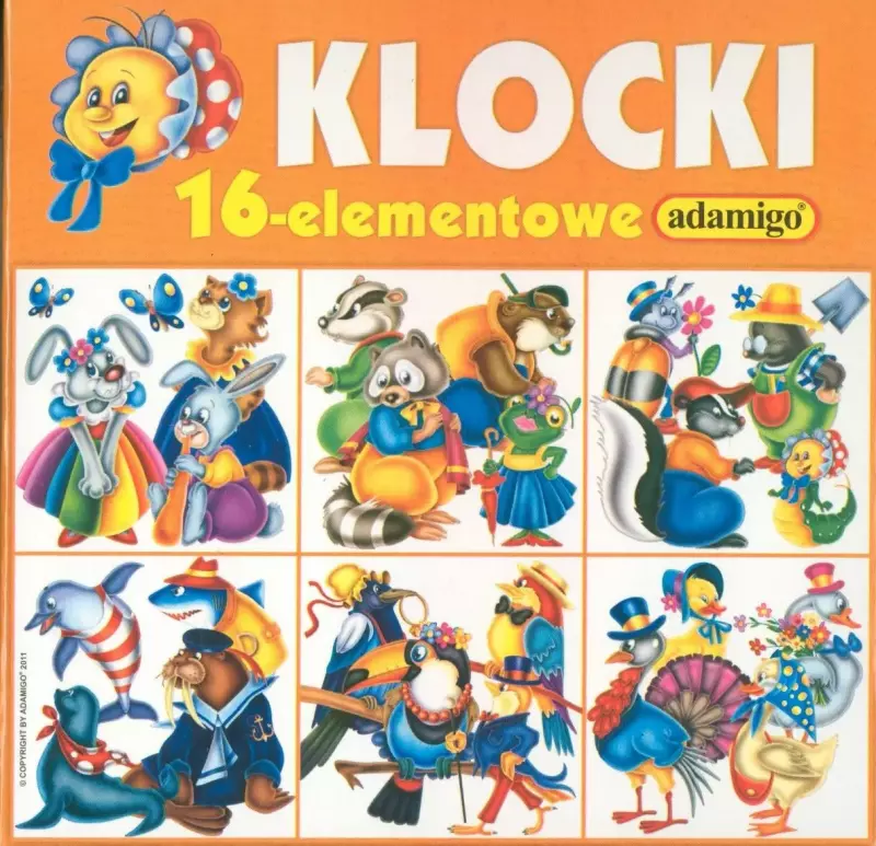 Klocki 16-elementowe. Mix wzorów Klocki 16-elementowe. Mix wzorów