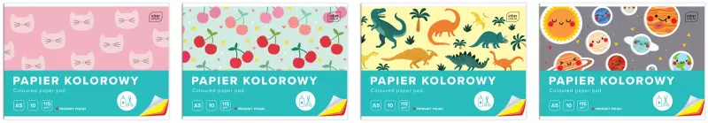 Papier kolorowy A5 10 kartek, mix wzorów