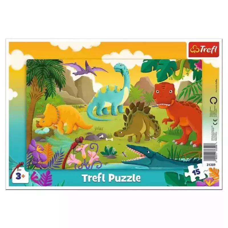 Puzzle 15 elementów. Dinozaury Puzzle 15 elementów. Dinozaury
