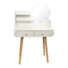 Toaletka Scandi z okrągłym lustrem 40cm, 120x80x40cm - zdjęcie