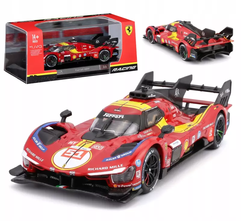 BBURAGO metal, 1:43 FERRARI RACING 499P plastik