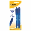 Długopis BIC Round Stic Clic niebieski blister 3szt - zdjęcie