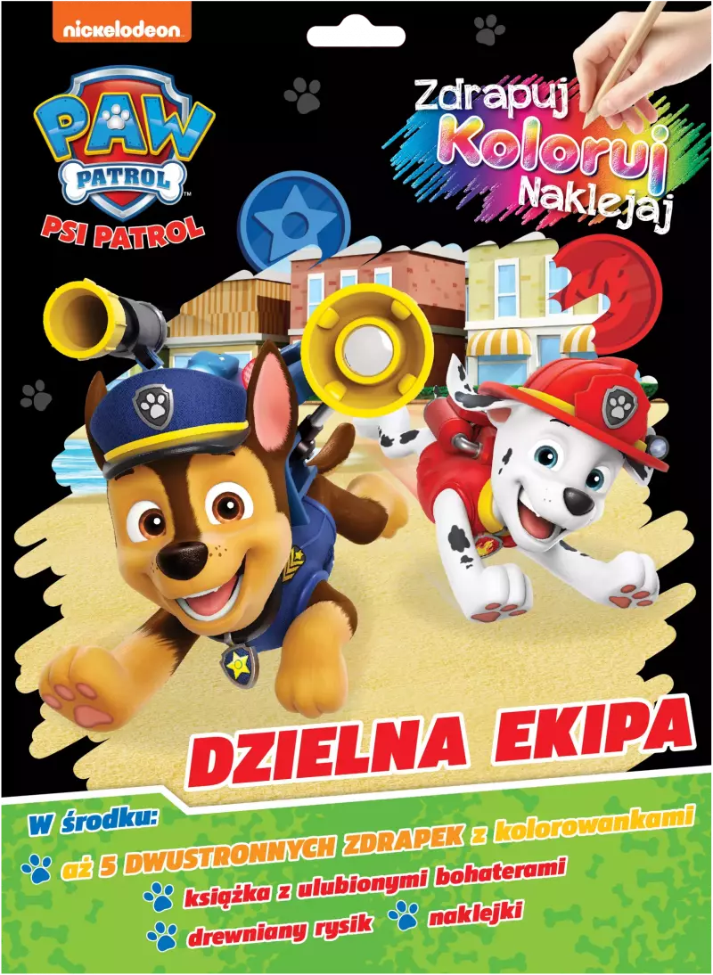Psi Patrol. Zdrapuj, koloruj, naklejaj. Dzielna ekipa Psi Patrol. Zdrapuj, koloruj, naklejaj. Dzielna ekipa