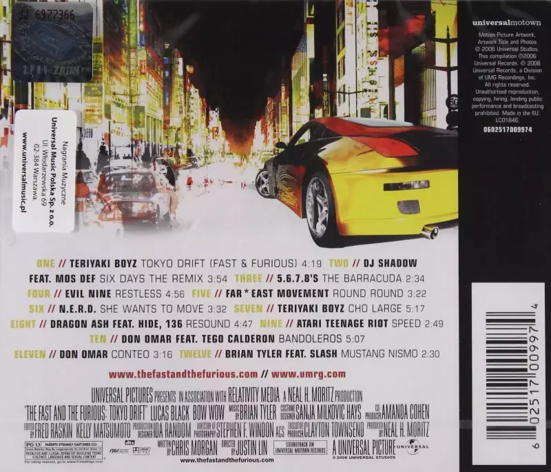 Fast & The Furious: Tokyo Drift. CD