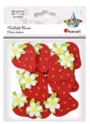 Naklejki filcowe 3D truskawki 38x48mm 12szt - zdjęcie