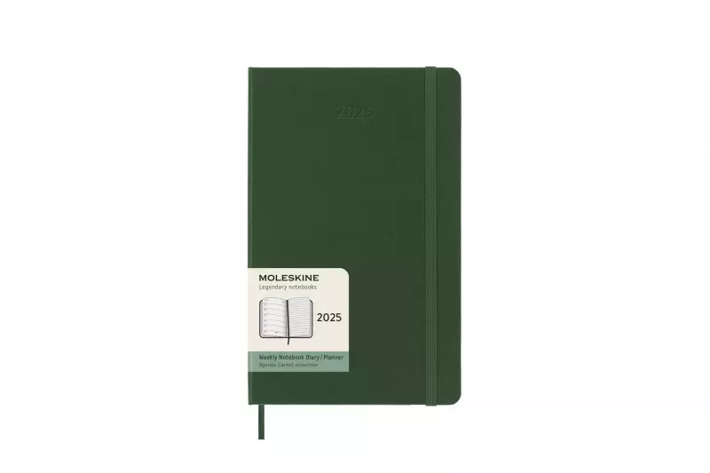 MOLESKINE kalendarz 2025 ZIELONY LARGE WEEKLY HARD TYGODNIOWY (13x21)