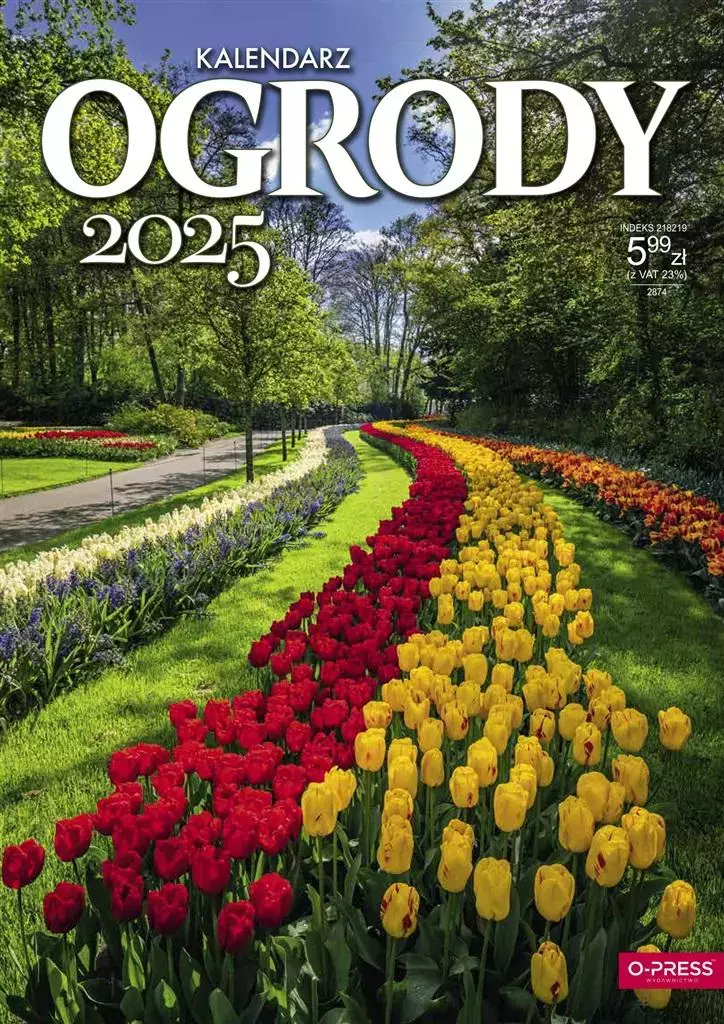 Kalendarz 2025 A4 Ścienny Ogrody - Książki