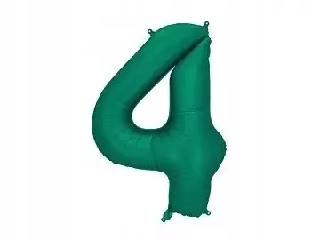 Balon foliowy Cyfra 4 - Butelkowa Zieleń - 86cm - Papiernicze i szkolne