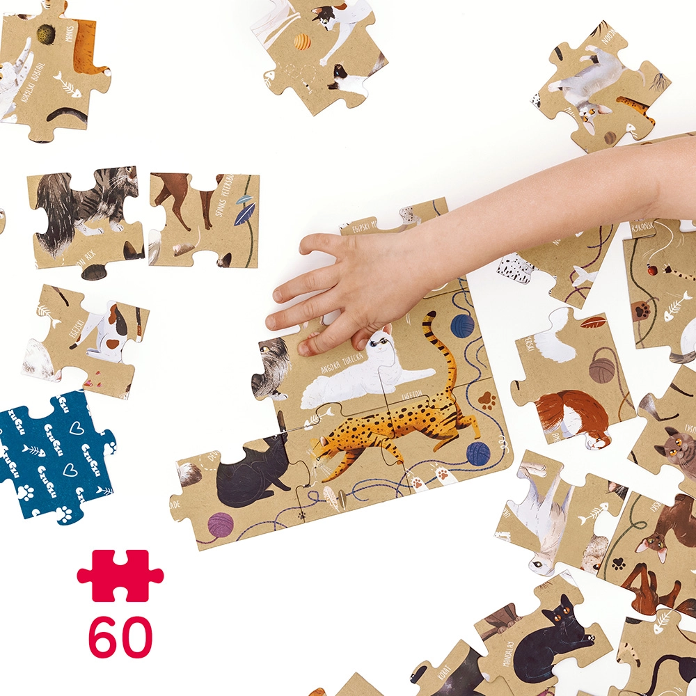 Puzzle 60 elementów. Puzzlove CzuCzu. Koty - Puzzle
