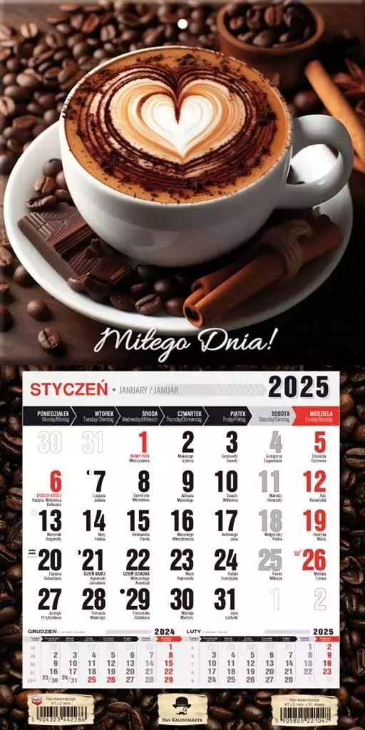 Kalendarz 2025 jednodzielny mini z mag. Kawa - Książki