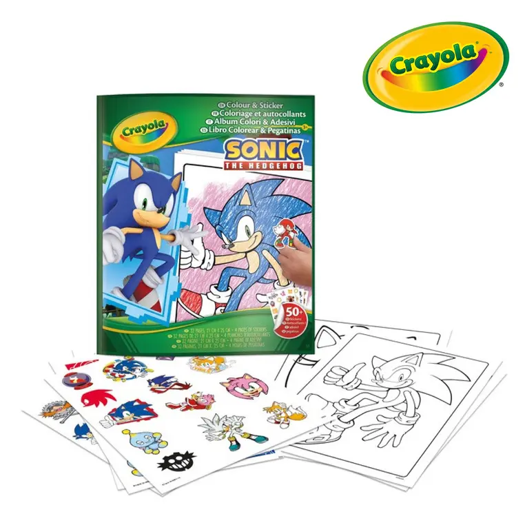 Crayola Kolorowanka dla dzieci z naklejkami Sonic 3+ - Elektronika i akcesoria