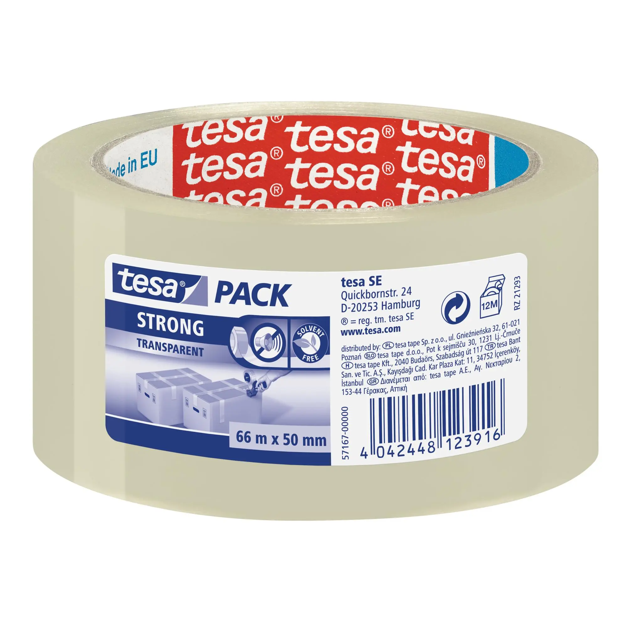 Taśma pakowa Tesapack Strong cicha transparentna 66mx50mm - Papiernicze i szkolne