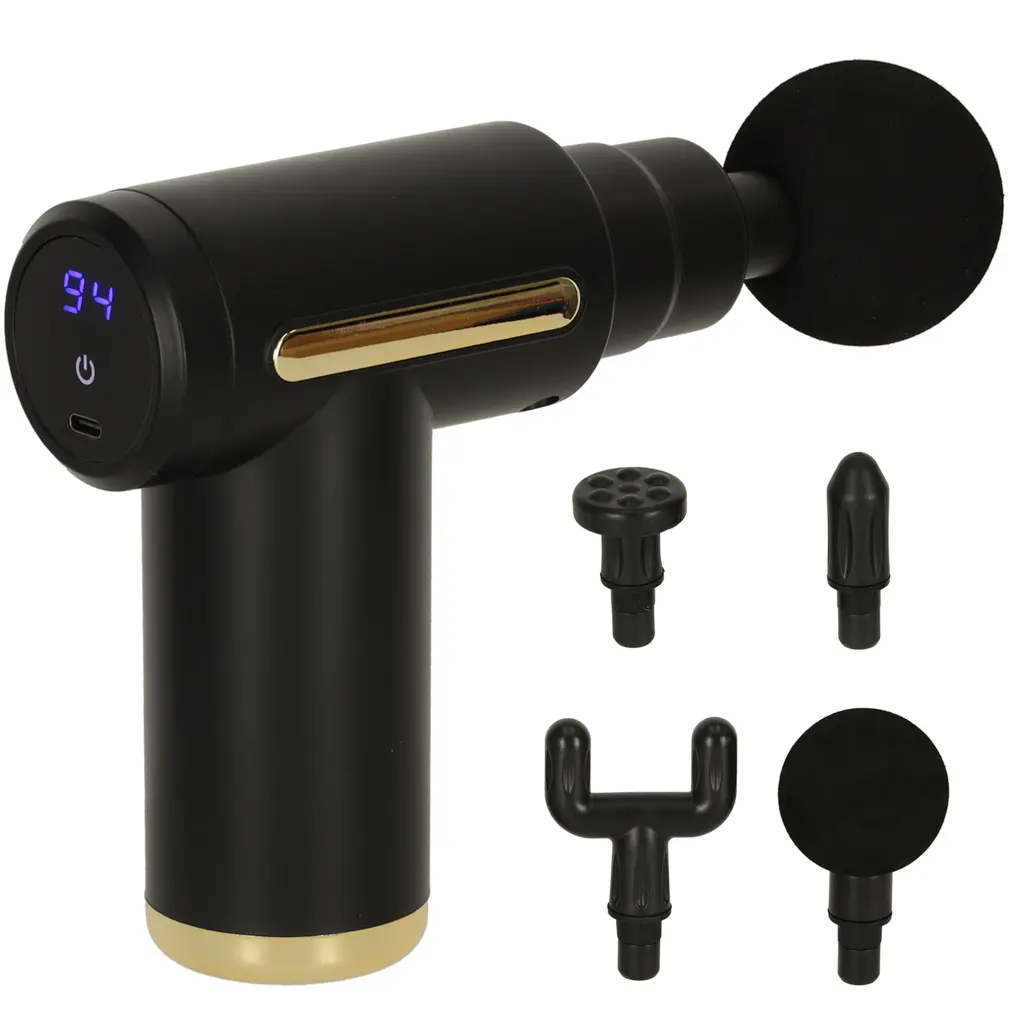 Pistolet do masażu masażer do pleców ciała LED 4w1 czarny - Mama i dziecko