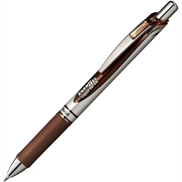 Pióro kulkowe EnerGel automat. 0.7 mm BL77-E brązowe, Pentel - Papiernicze i szkolne