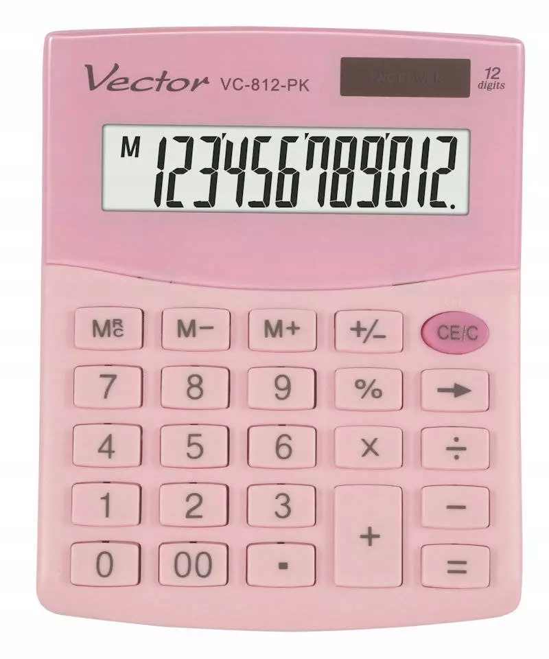 Kalkulator biurowy Vector VC-812PK - Papiernicze i szkolne