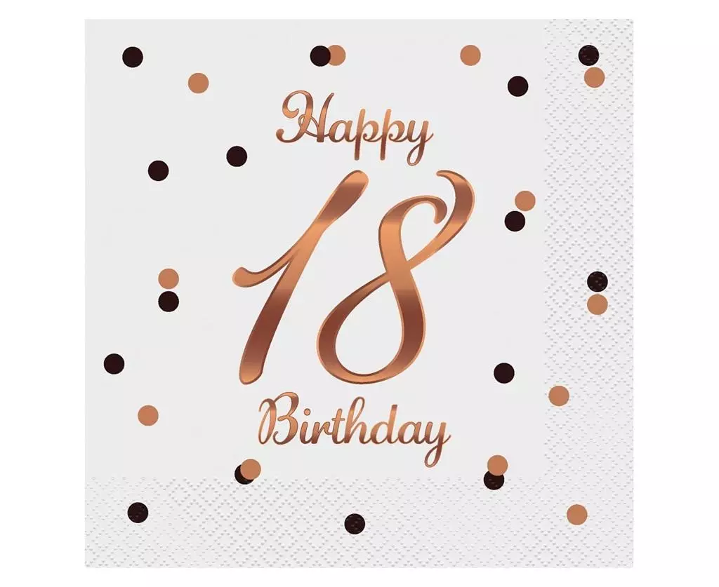 Serwetki Happy 18 Birthday białe 33x33cm 20szt - Książki