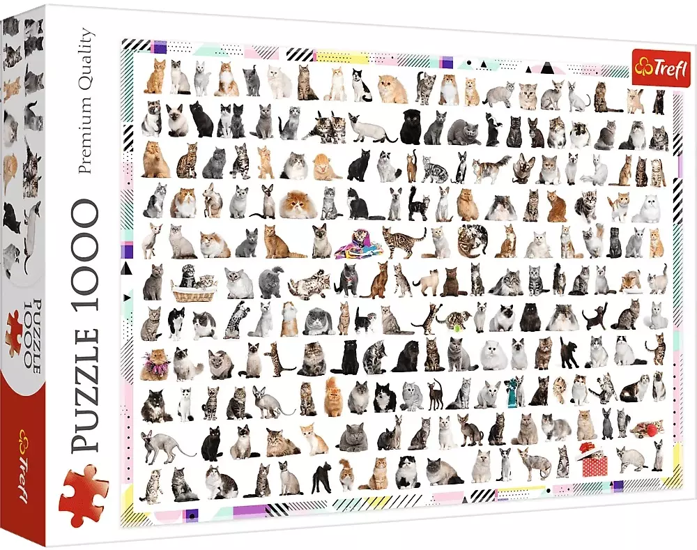 Puzzle 1000 elementów. 208 kotów - Puzzle
