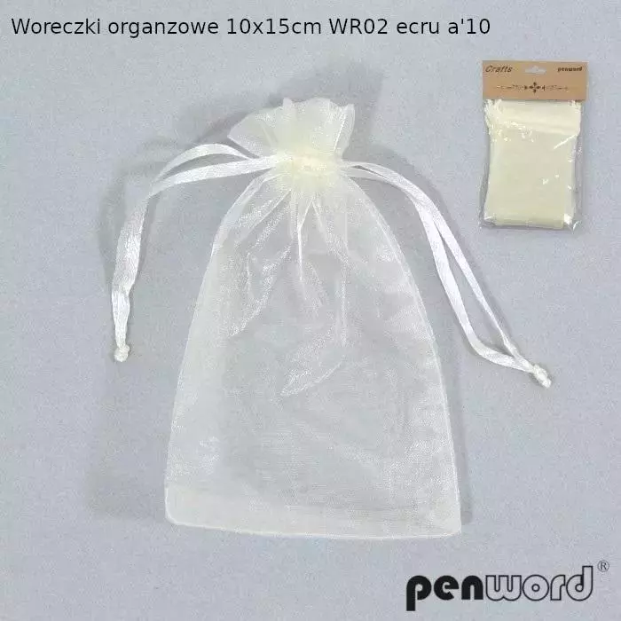 Woreczki organzowe ecru 15x10cm 10szt - Zabawki