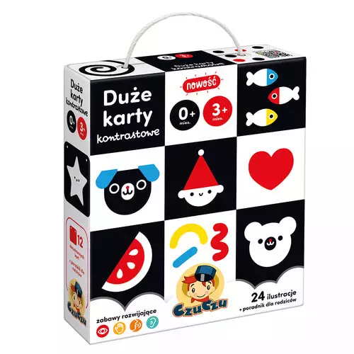 CzuCzu Duże karty kontrastowe dla dzieci w wieku 0m+, 3m+ - Zabawki