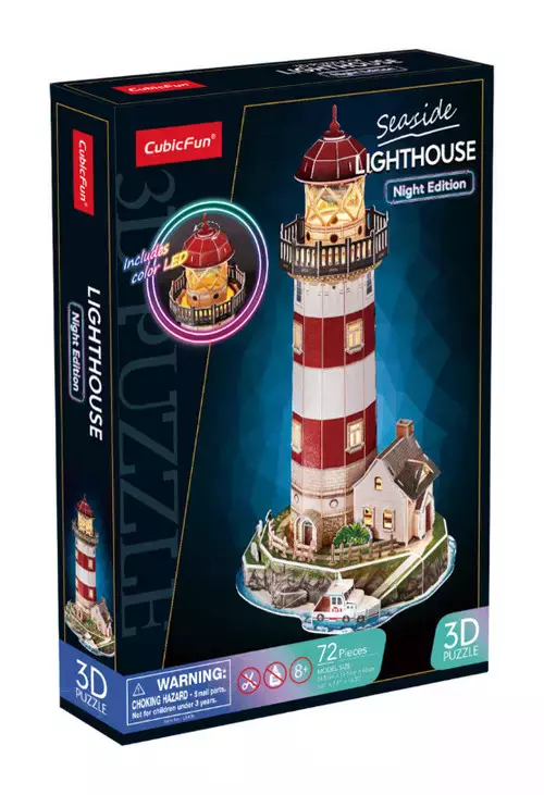 Puzzle 3D Latarnia morska 72el LED L540H Cubic Fun - Puzzle