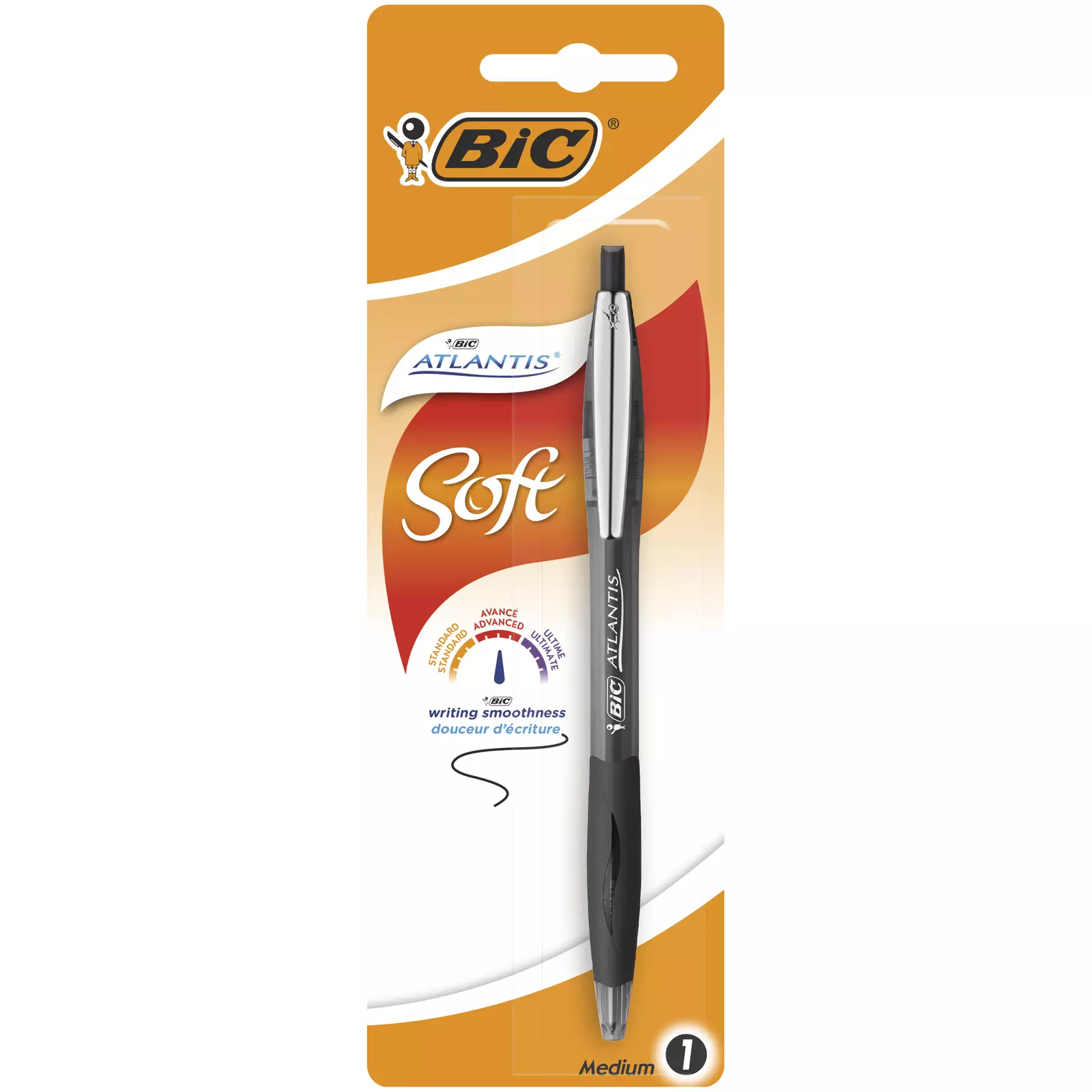 Długopis BIC Atlantis Soft czarny blister 1szt - Papiernicze i szkolne
