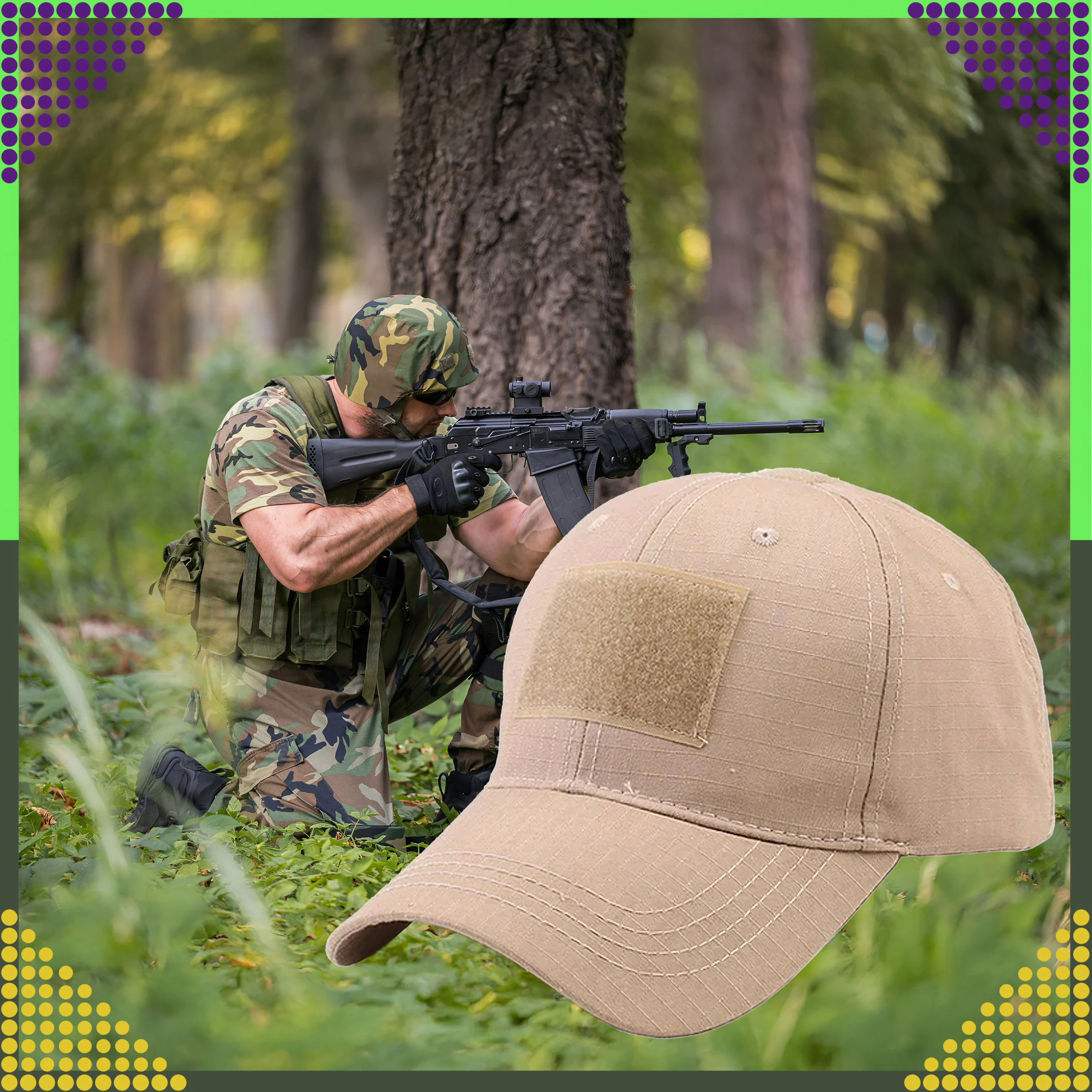 Wojskowa Czapka Baseballowa Taktyczna Kamuflaż Molle Militarna Wędkarska - Elektronika i akcesoria