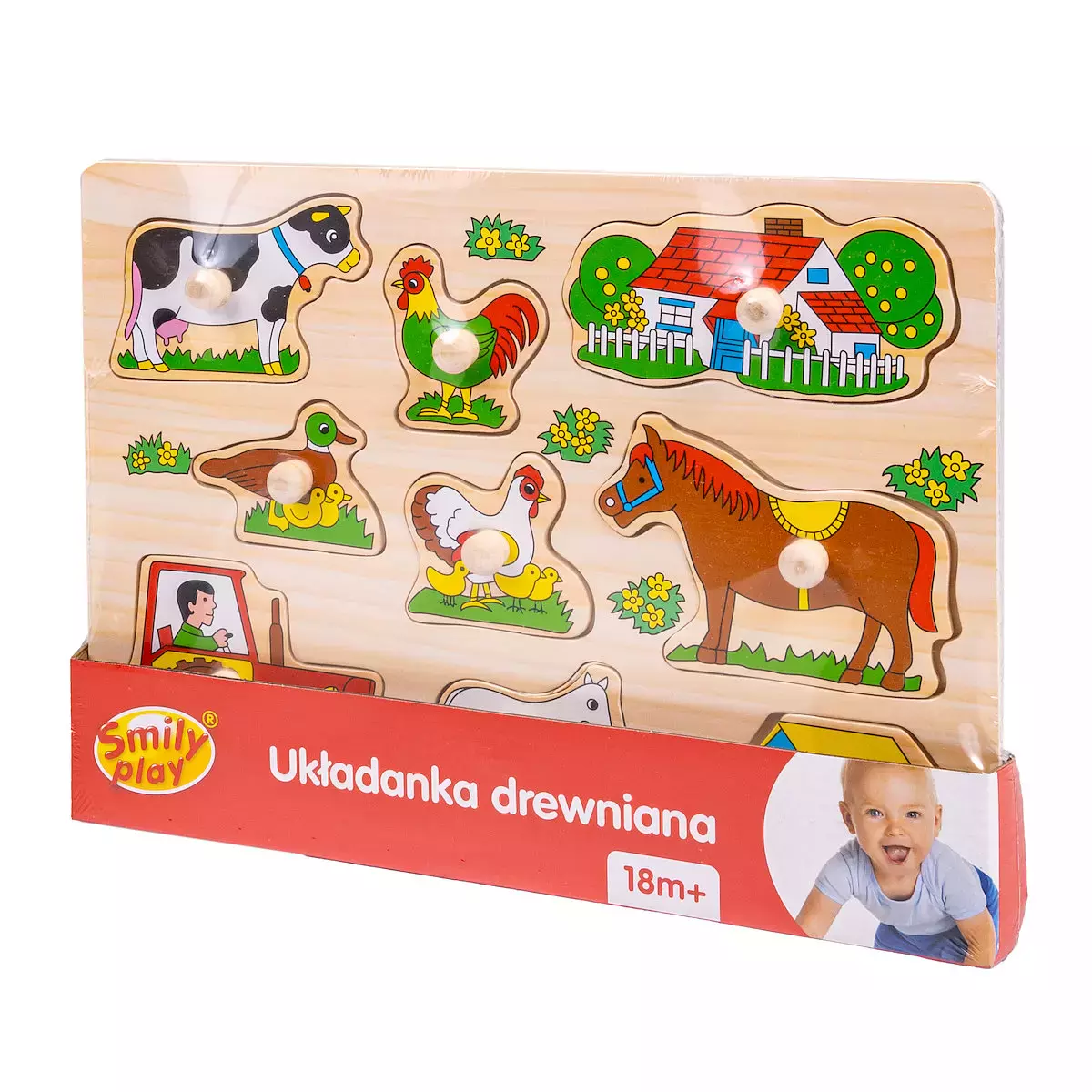Smily Play, układanka drewniana Farma - Puzzle