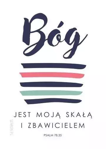 Magnes na lodówkę - Bóg jest moją skałą - Papiernicze i szkolne