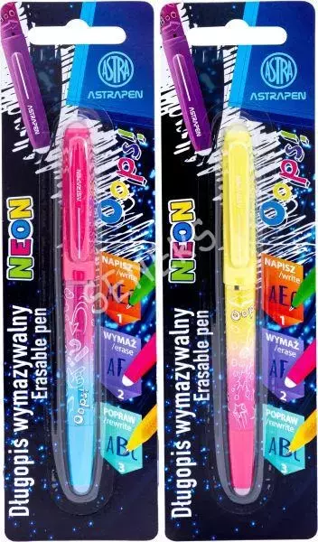 Długopis wymazywalny Astrapen Oops Neon - Papiernicze i szkolne