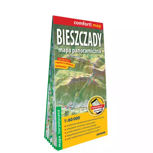 Bieszczady Mapa panoramiczna turystyczna 1:60 000 - Książki