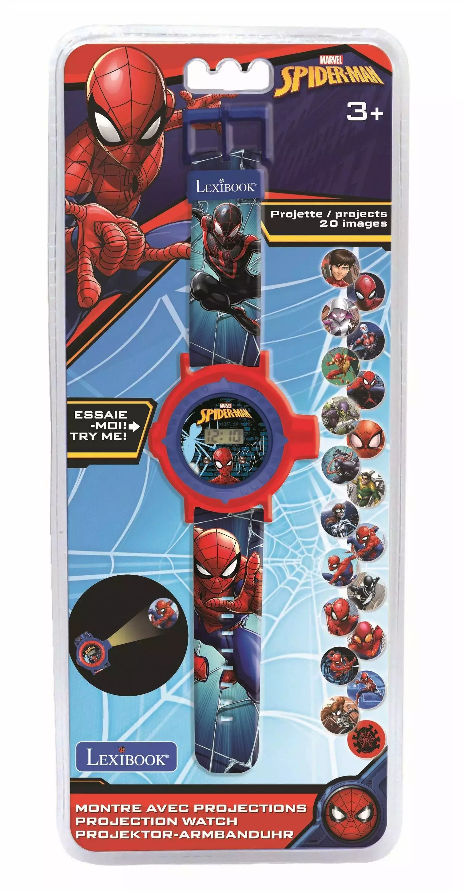 Zegarek projektor Spider-Man z 20 obrazami do wyświetlenia DMW050SP - Zabawki