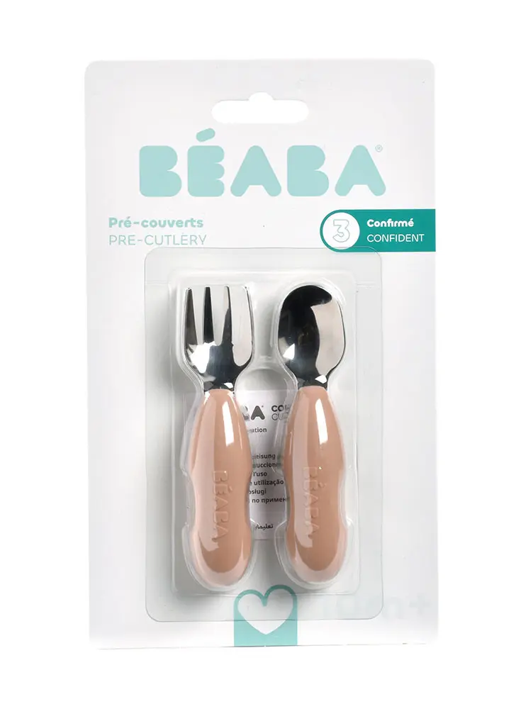 Beaba Zestaw pierwszych sztućców ze stali nierdzewnej Praline - Mama i dziecko