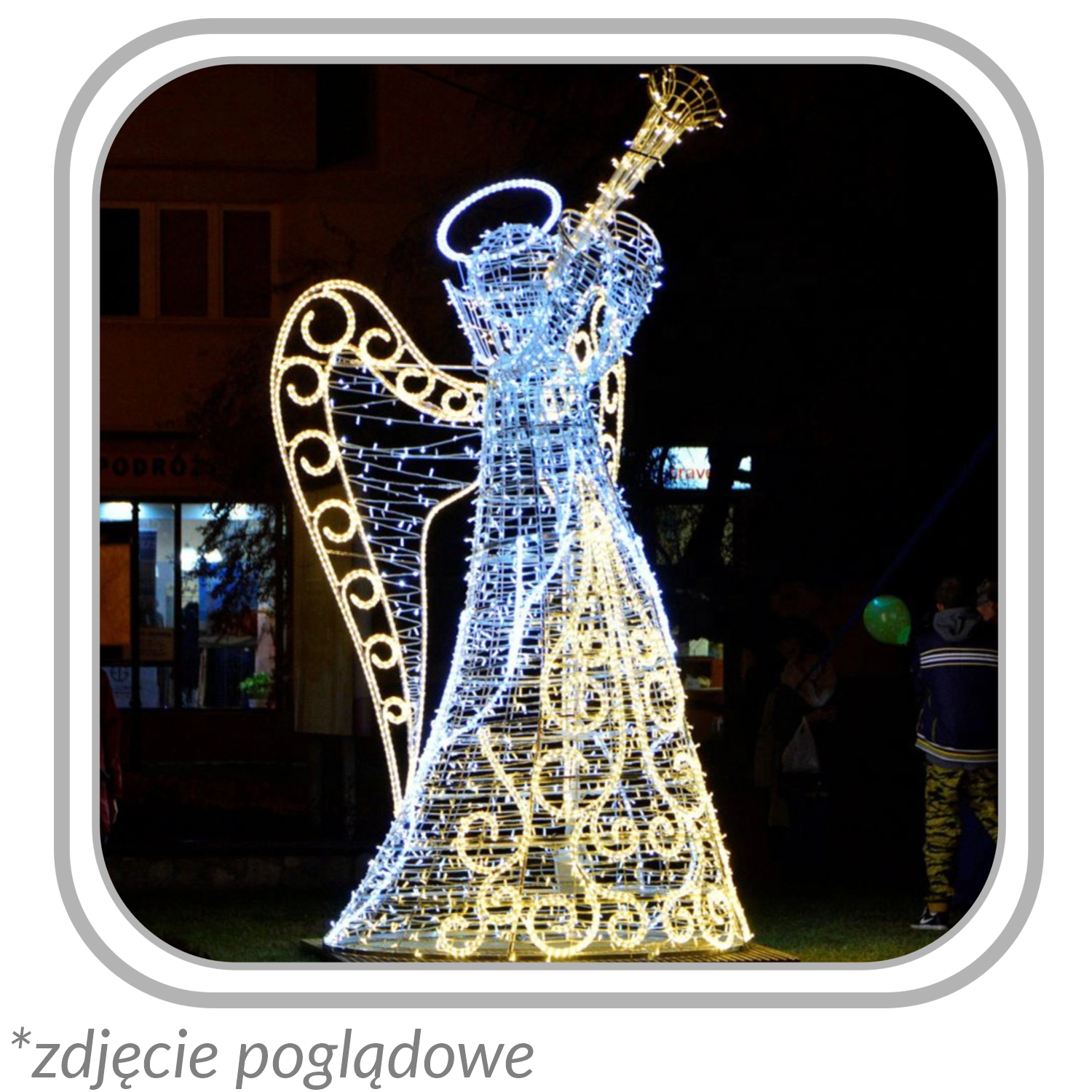Dekoracja Świąteczna 3D - Anioł z Trąbką Led 2,5 M - Elektronika i akcesoria
