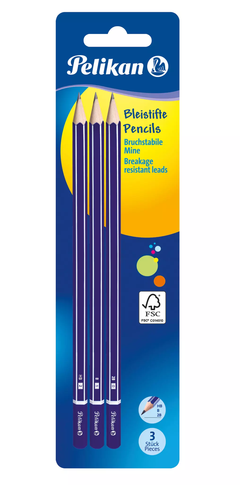 Ołówek Pelikan GP 2B/B/HB 3 sztukI blister - Papiernicze i szkolne