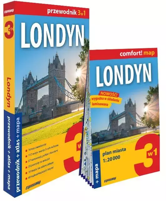 Londyn 3w1: przewodnik + atlas + mapa - Książki