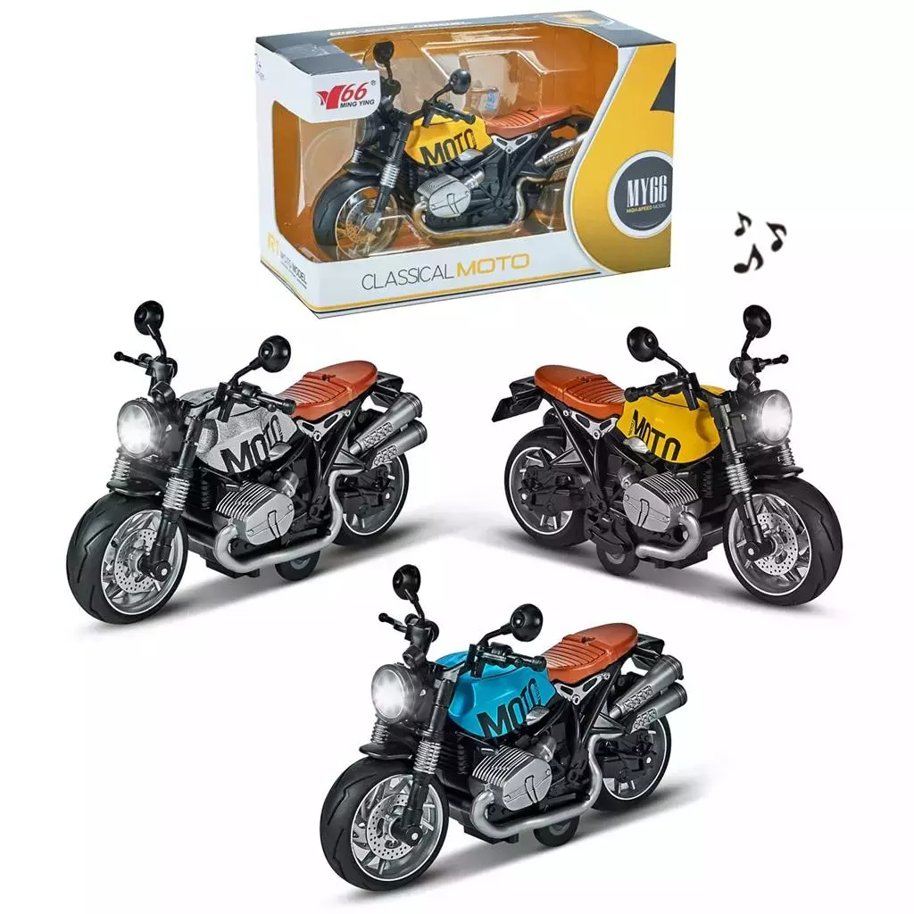 Motocykl metalowy ze światłem i dźwiękiem MIX - Zabawki