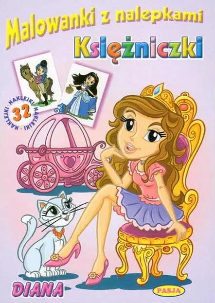Malowanki z nalepkami. Księżniczki. Diana - Książki